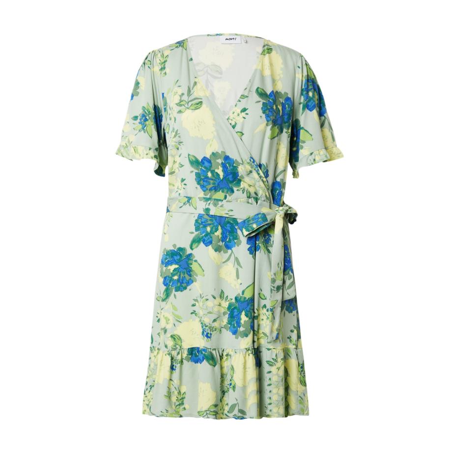 Moves Moves Jurk blauw / pasteelgeel / groen / mintgroen -