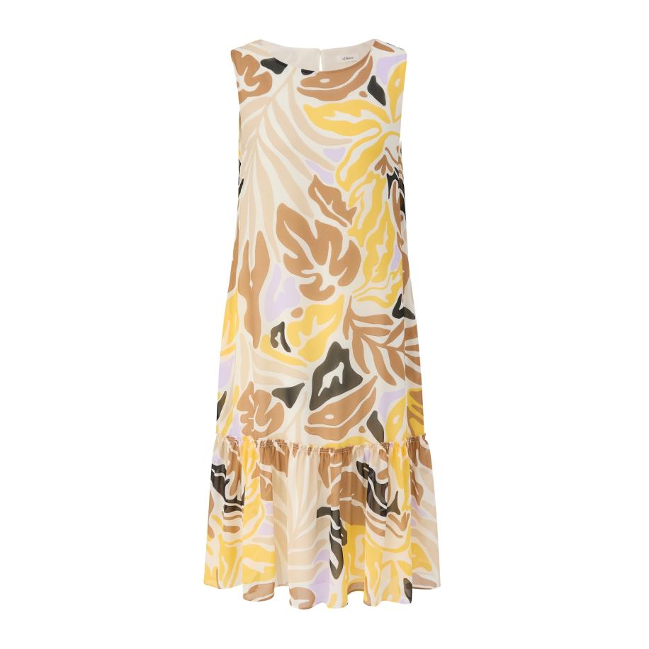 s.Oliver BLACK LABEL Jurk beige / ecru / geel / zwart Geel