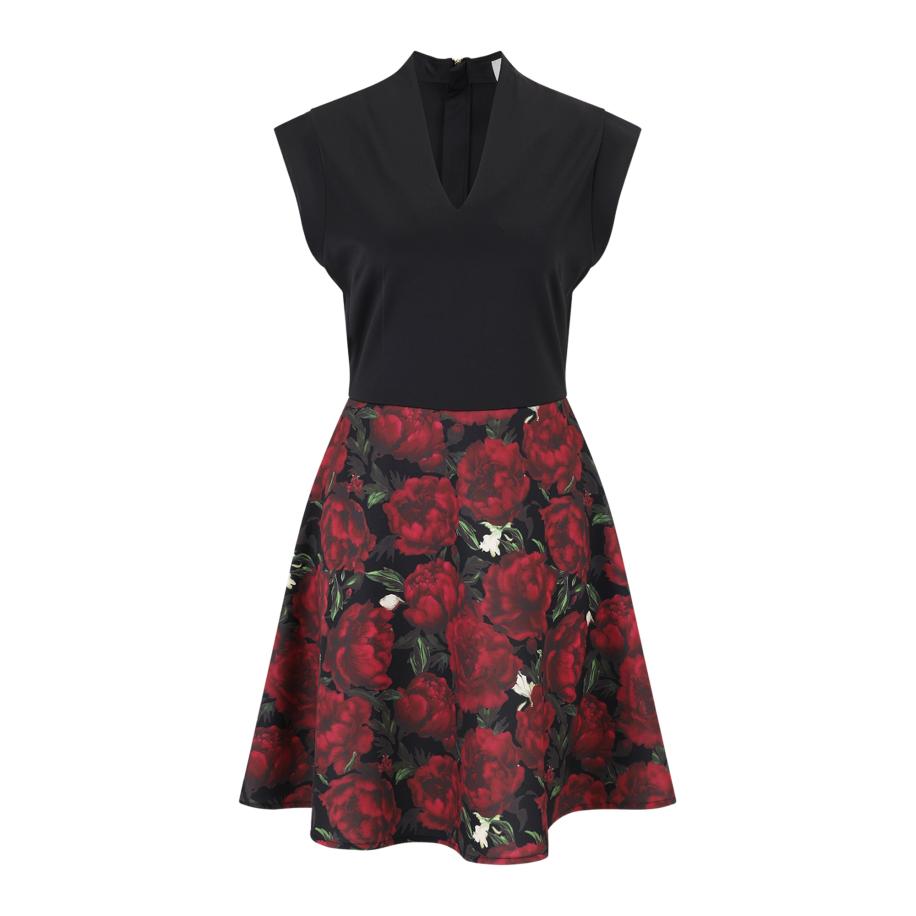 Guido Maria Kretschmer Women Jurk Paulina groen / olijfgroen / magenta / zwart Roze