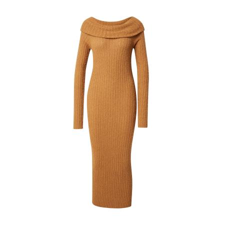 Monki Monki Gebreide jurk camel