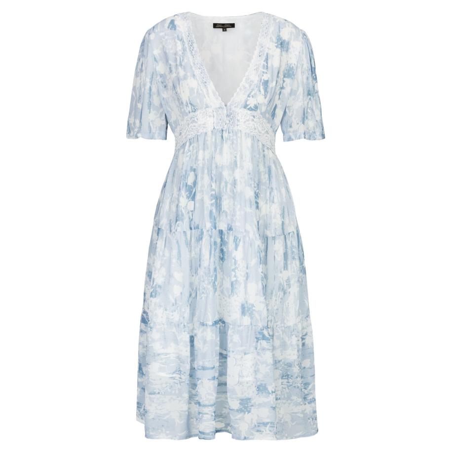 Dine'n'Dance DinenDance Zomerjurk Yasmina blauw / wit -