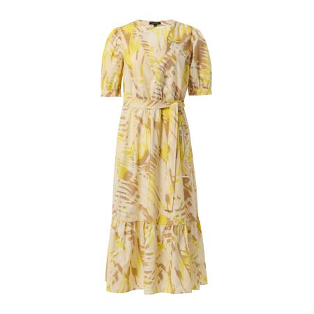 COMMA Jurk beige / bruin / geel / wit