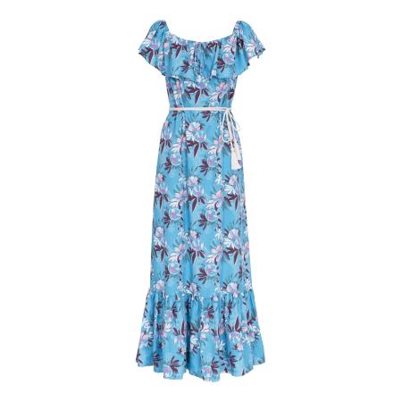 Influencer Jurk hemelsblauw / pink / wit