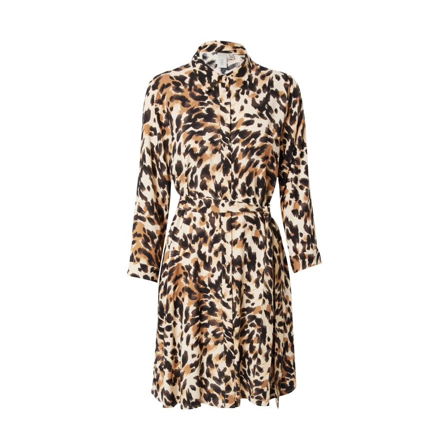 YAS Blousejurk YASSavanna lichtbeige / bruin / zwart Zwart