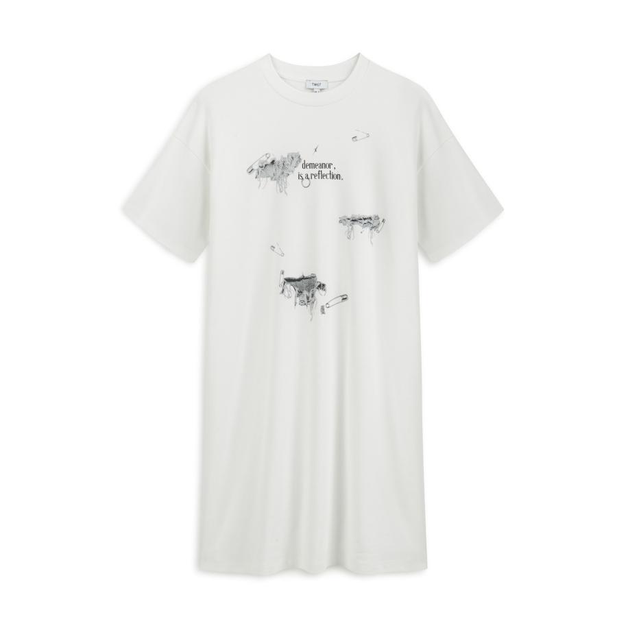 Twist Twist Jurk ecru / grijs / zwart -