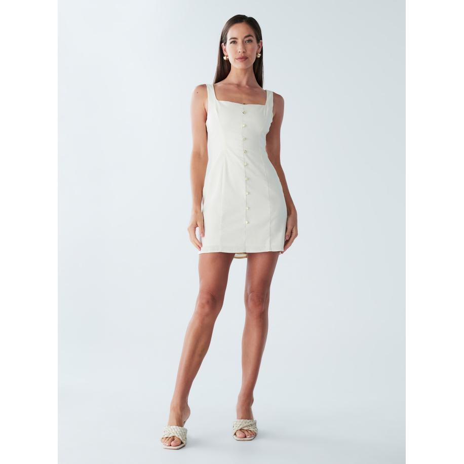 BWLDR BWLDR Zomerjurk Zahlia goud / wit -