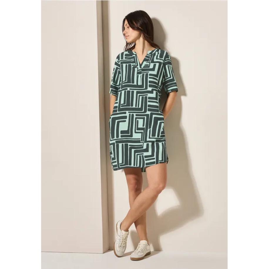 CECIL Gestructureerde jurk met patroon Groen