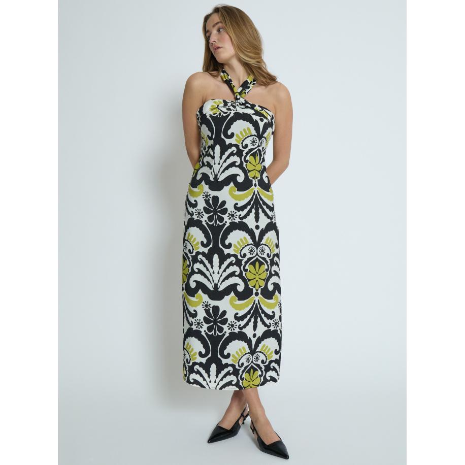 Desires DESIRES Jurk Nori kiwi / zwart / wit -