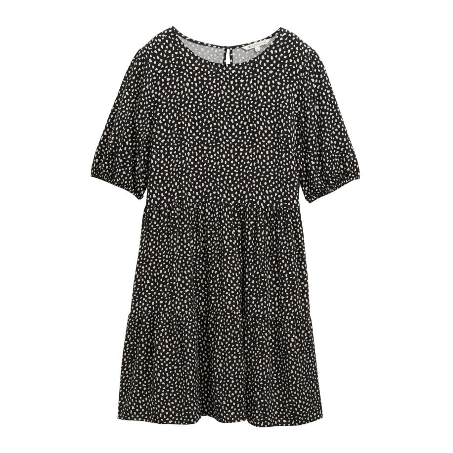 Tom Tailor TOM TAILOR DENIM Jurk zwart / wit -