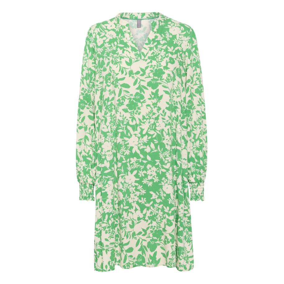 Culture CULTURE Jurk Jenny ecru / groen -