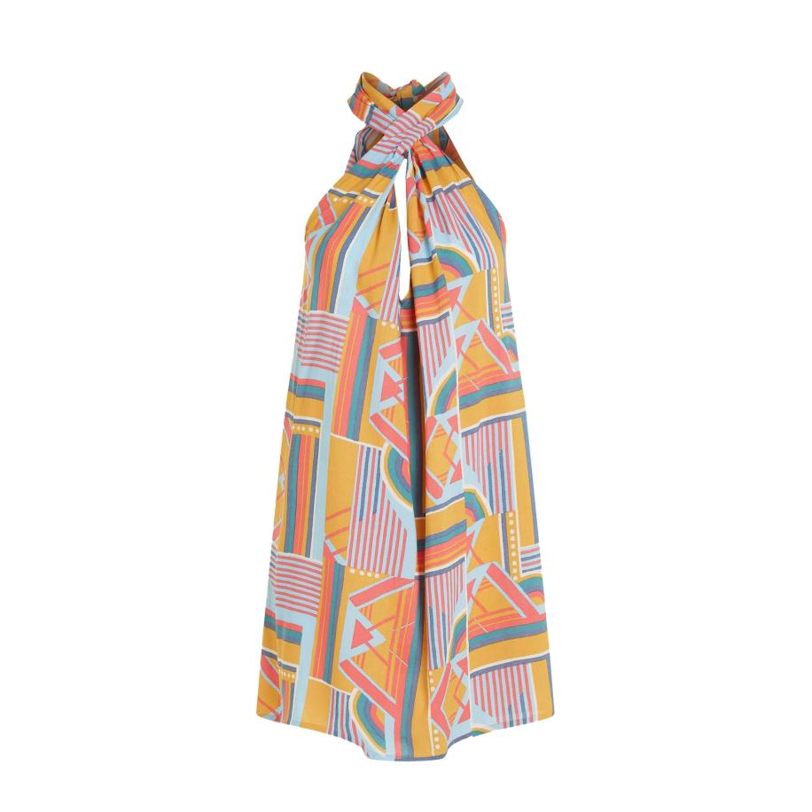 O'Neill ONEILL Zomerjurk Naima lichtblauw / geel / jade groen / watermeloen rood -