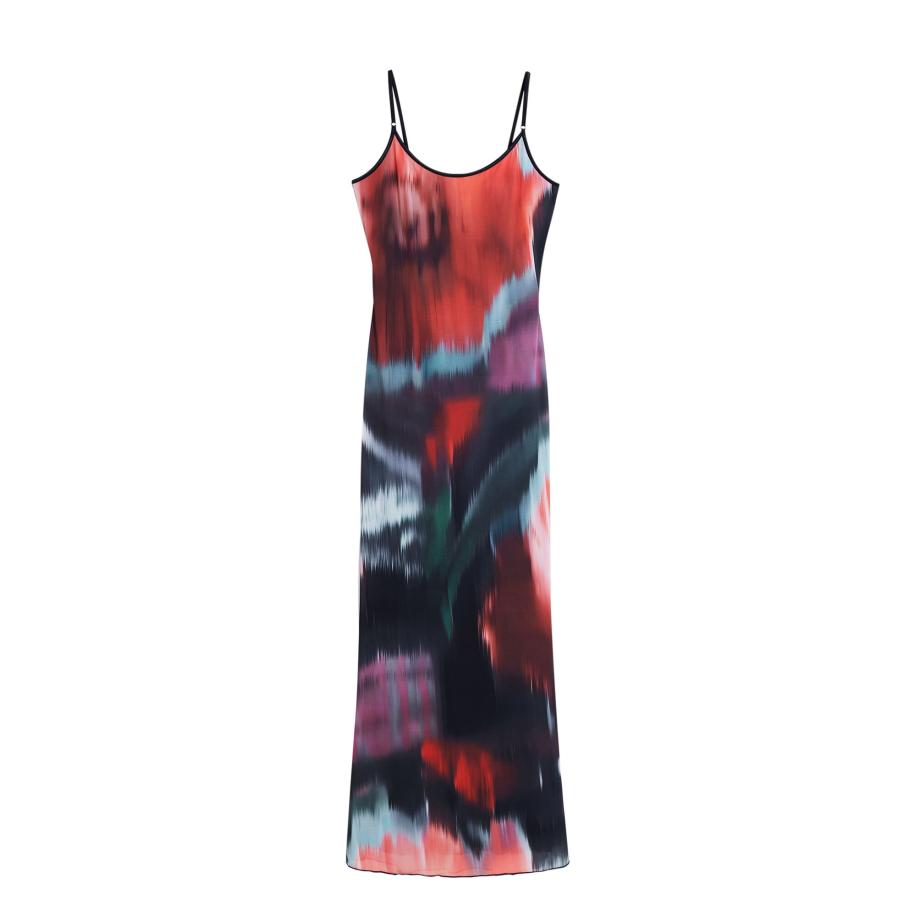 Desigual Desigual Jurk lichtblauw / rood / roodviolet / zwart -