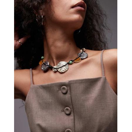 Topshop Nicole Ketting met disks in multi-Veelkleurig