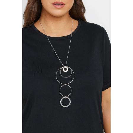 Yours Statement Ketting Met Ronde Hangers En Diamantjes In Zilversize One Size