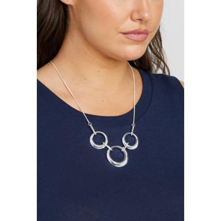 Yours Ketting Met Drie Cirkelvormige Hangers In Zilversize One Size