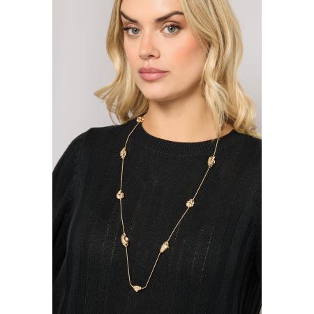 Yours Gold Tone Long Diamante Nugget Necklace Size One Size