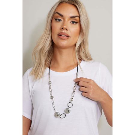 Yours Silver Tone Mixed Link Chain Necklace Size One Size