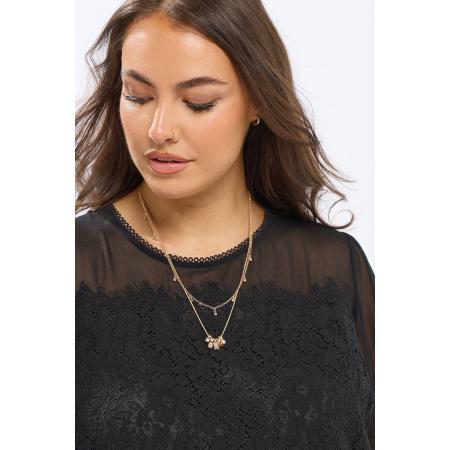 Yours Gold Tone Double Layer Charm Necklace Size One Size