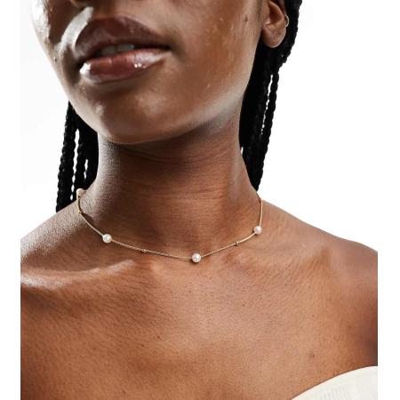 Pieces Ketting met parels en bolletjes in goud