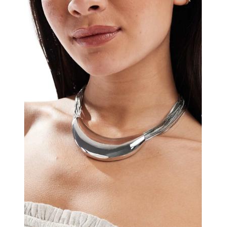 ASOS DESIGN Ketting met meerdere lagen in zilvertint