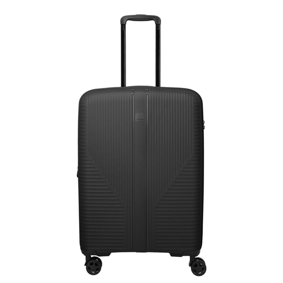 Travelite Air Stripe Spinner M Expandable black Zwart