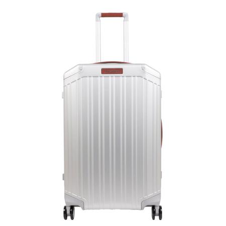 Piquadro Alu Medium 4 Wheel Trolley grigio / cuoio
