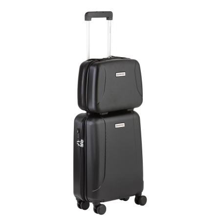 CarryOn Skyhopper 4 Wiel Trolley 55 + Beautycase Set black
