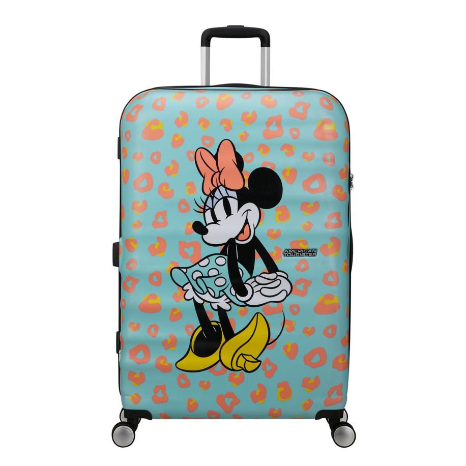 American Tourister Wavebreaker Disney Spinner 77/28 TSA minnie pastel dots Blauw