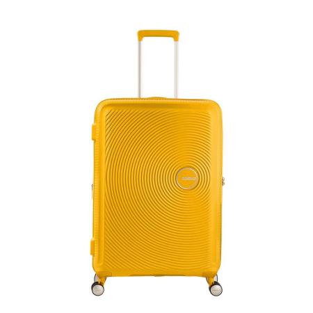 American Tourister Soundbox Spinner 67 Expandable golden yellow