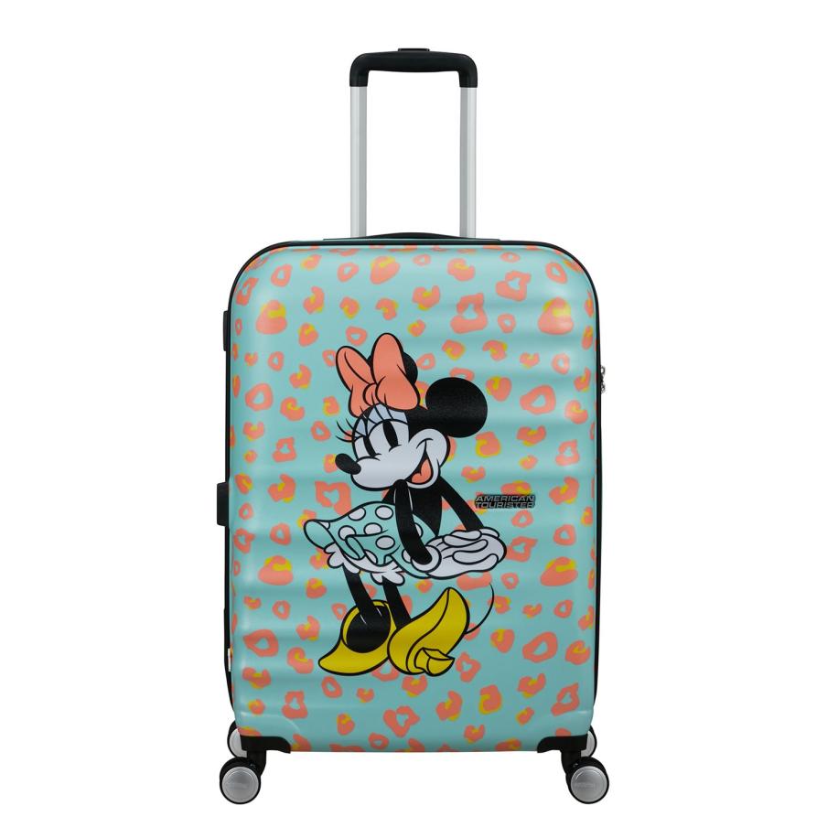 American Tourister Wavebreaker Disney Spinner 67/24 TSA minnie pastel dots Blauw