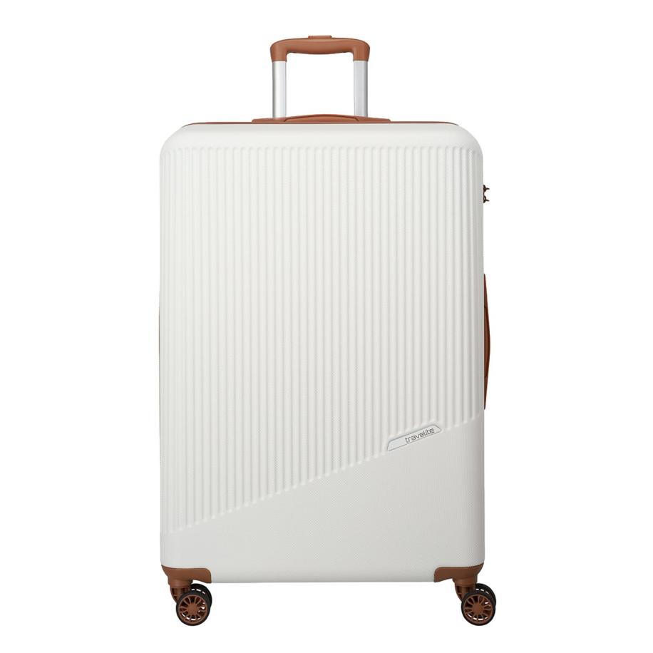 Travelite Bali 4 Wiel Trolley L white/cognac Wit