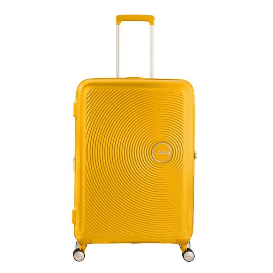 American Tourister Soundbox Spinner 67 Expandable golden yellow Geel