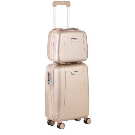 CarryOn Skyhopper 4 Wiel Trolley 55 + Beautycase Set champagne