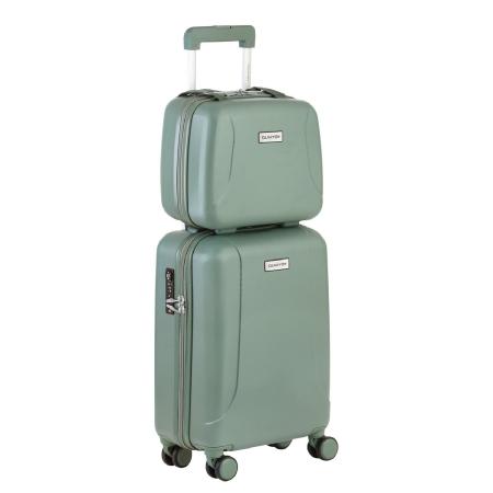 CarryOn Skyhopper 4 Wiel Trolley 55 + Beautycase Set olive