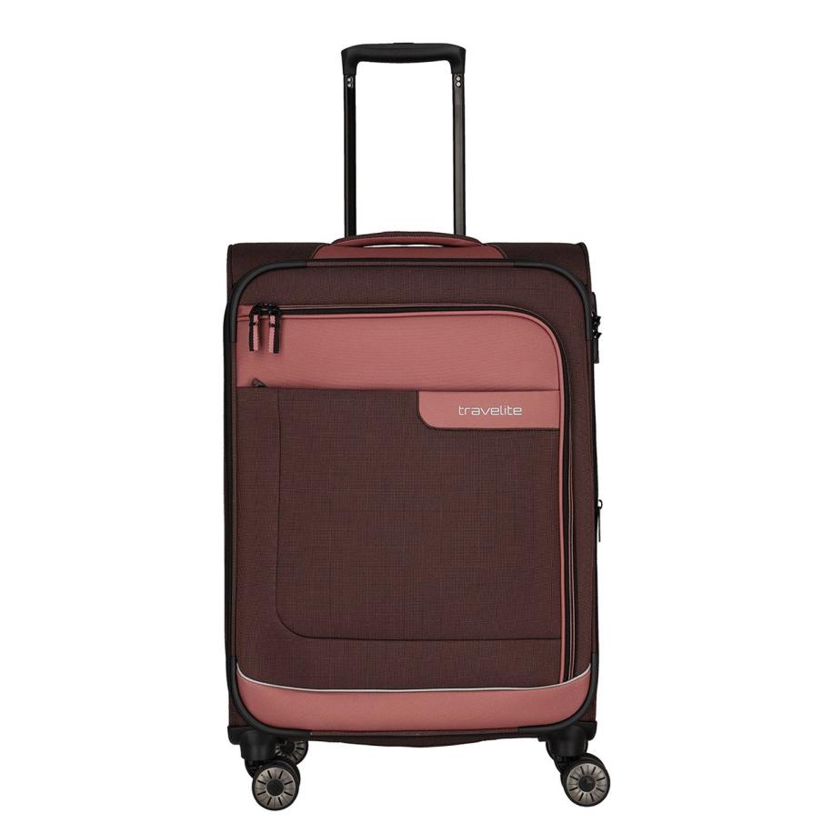 Travelite Viia 4 Wheel Trolley M Expandable rose Roze