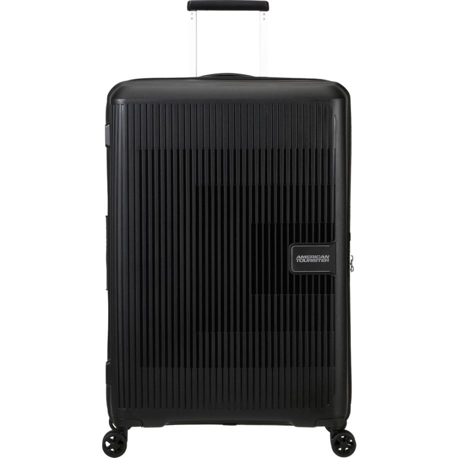 American Tourister Aerostep Spinner 77 Exp black Harde Koffer Zwart