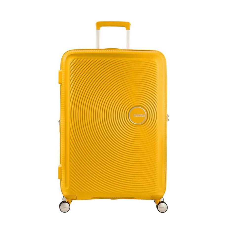 American Tourister Soundbox Spinner 77 Expandable golden yellow Geel