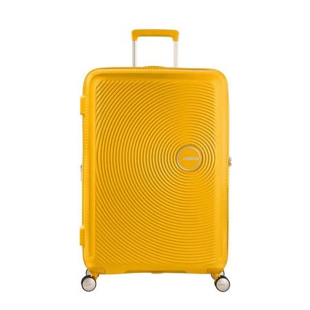American Tourister Soundbox Spinner 77 Expandable golden yellow