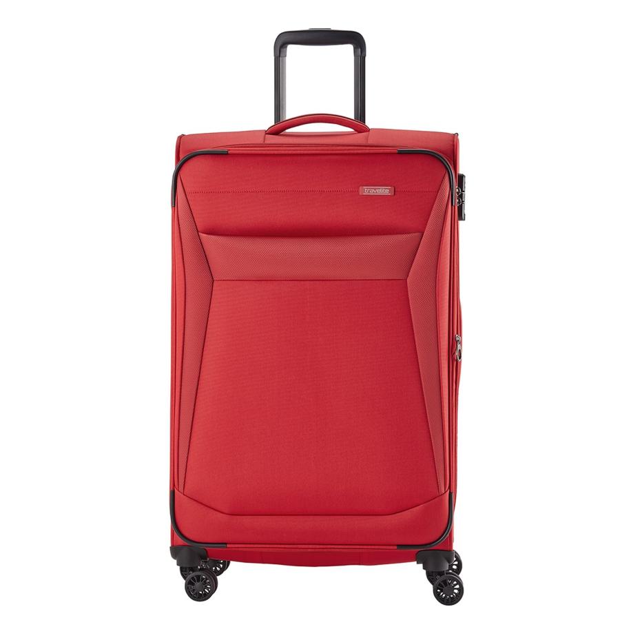 Travelite Chios 4 Wiel Trolley L red Zachte koffer Rood