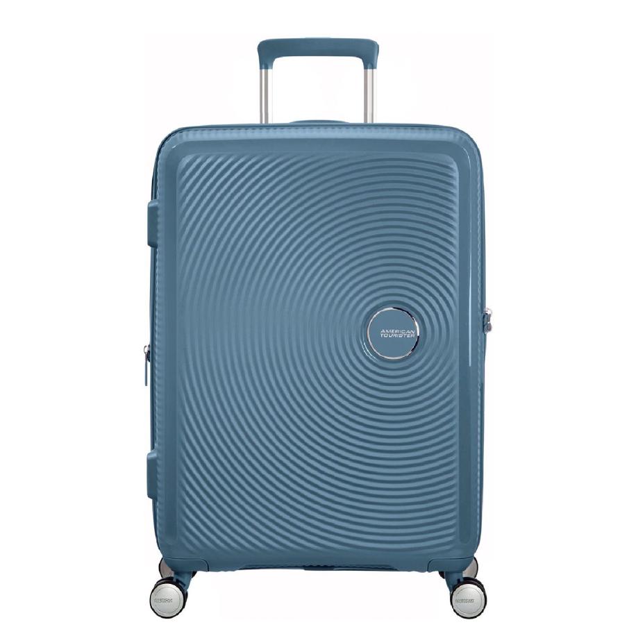 American Tourister Soundbox Spinner 77 Expandable stone blue Blauw