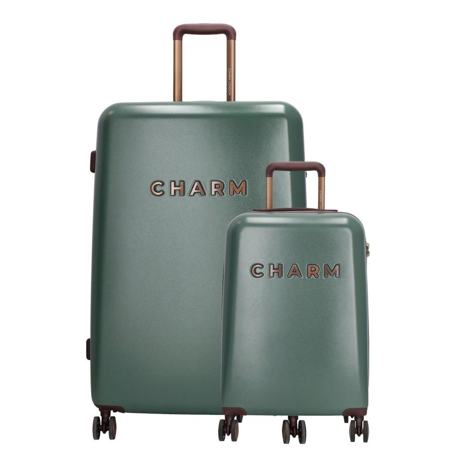 Charm London Capetown Trolley Set dark green Groen
