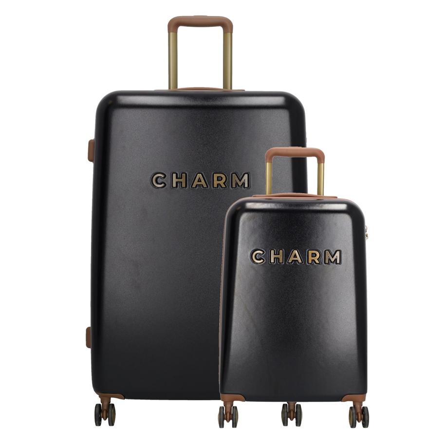 Charm London Travel Trolley Set zwart Zwart