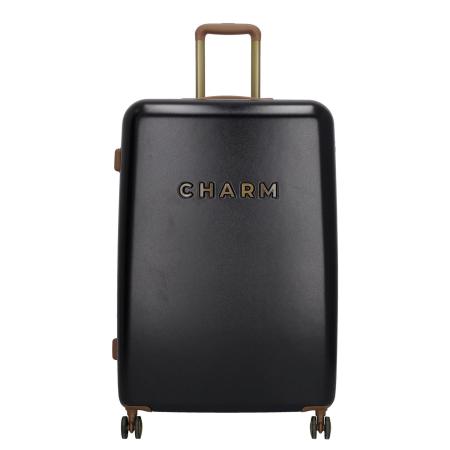 Charm London Travel Trolley L zwart Harde Koffer