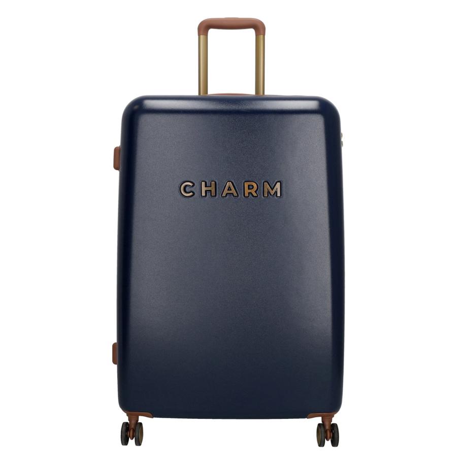 Charm London Travel Trolley L blauw Harde Koffer Blauw