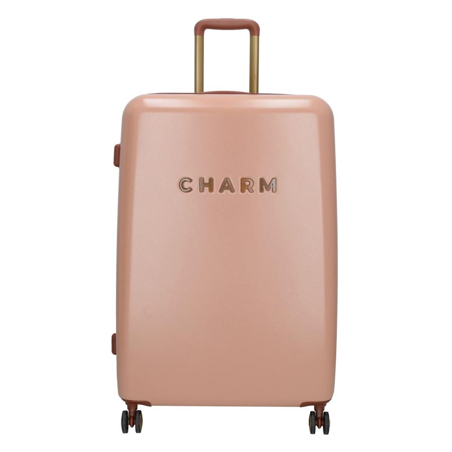 Charm London Travel Trolley L roze Harde Koffer Roze