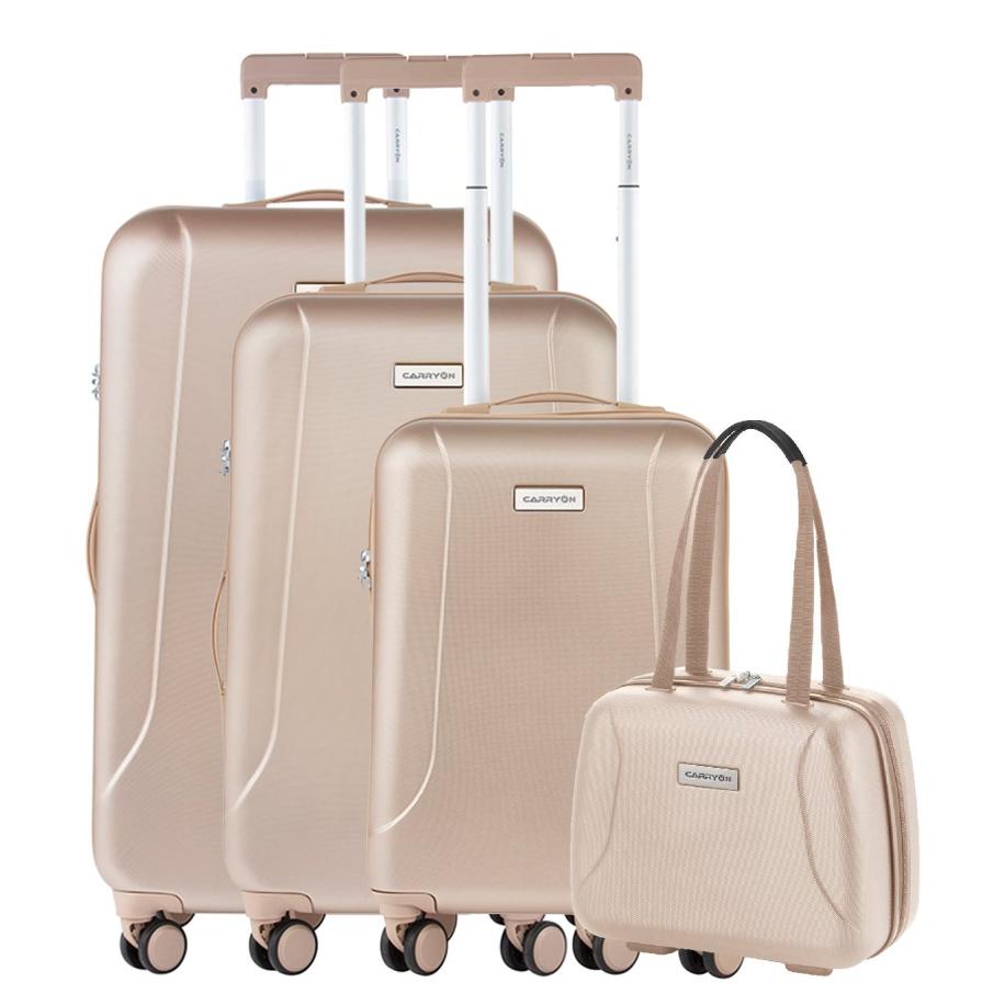 CarryOn Skyhopper 4-Delige Kofferset Beautycase/S/M/L champagne Goud