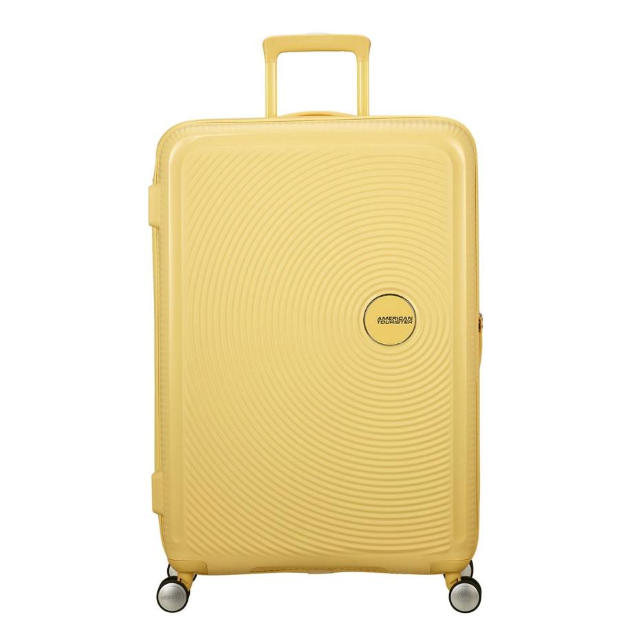 American Tourister Soundbox Spinner 77/28 TSA Expandable pastel yellow Geel