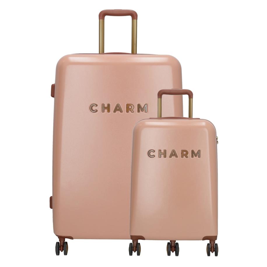 Charm London Travel Trolley Set roze Roze