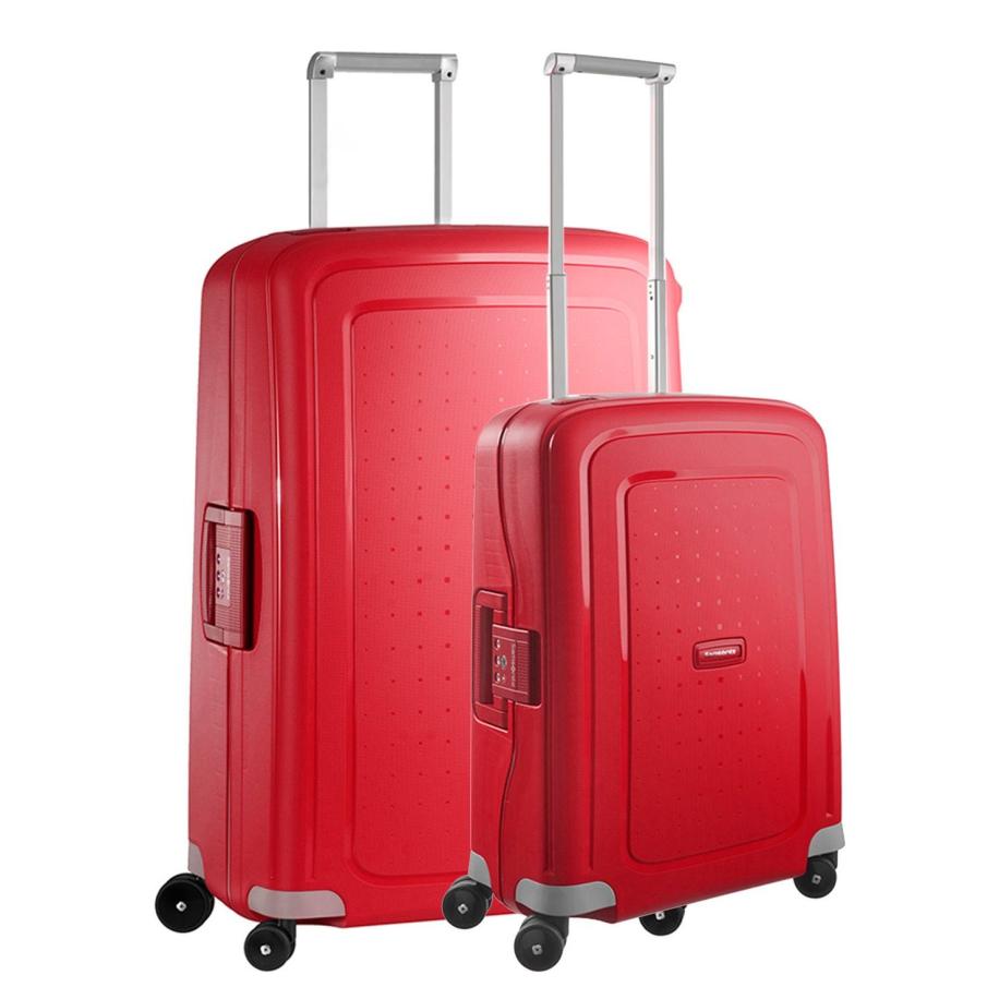 Samsonite S&apos;Cure Spinner 55 + 75 Set crimson red Rood