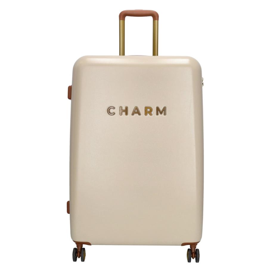 Charm London Travel Trolley L beige Harde Koffer Bruin